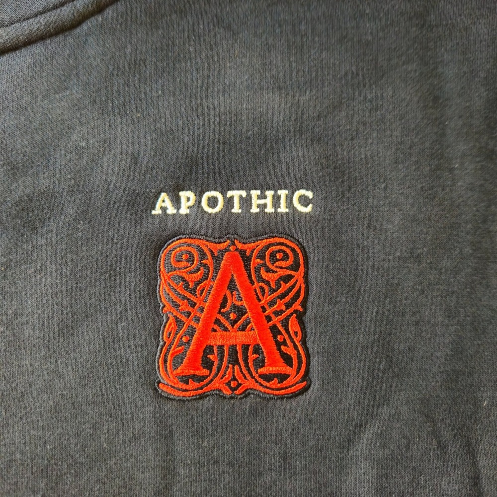 Nike Quarter Zip Pullover L Black Apothic Wine Logo Fleece Gorpcore Athleisure - Picture 2 of 10